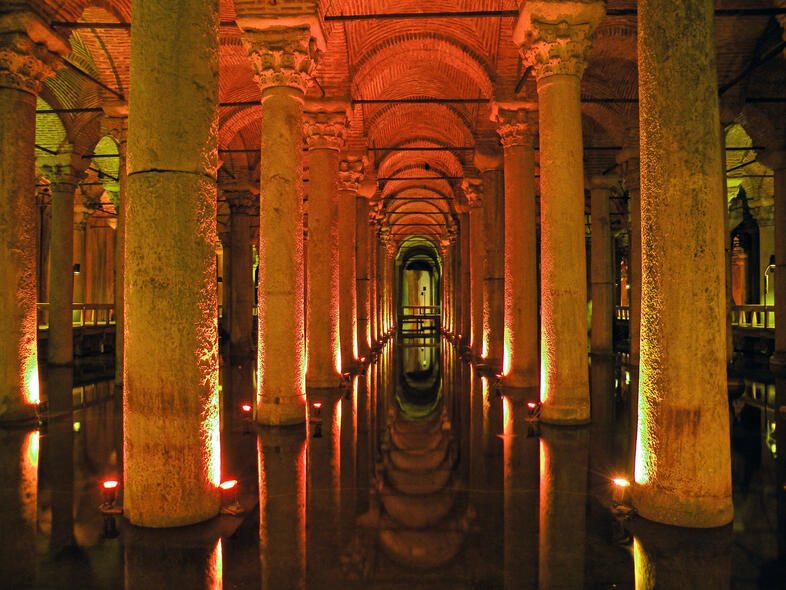 The Basilica Cistern in modern-day Istanbul.